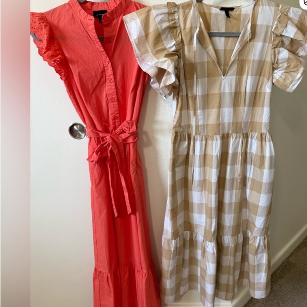 Coral Tie-Waist Maxi Dress with Eyelet Sleeve Detail